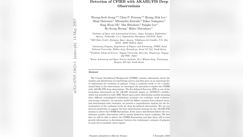 AKARI/FIS 심층 관측으로 본 우주 원거리 적외선 배경 탐지