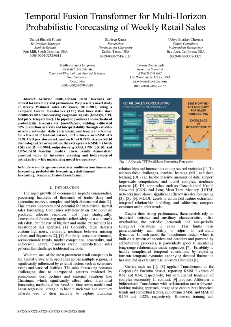 주간 소매 판매 예측을 위한 시계열 융합 트랜스포머