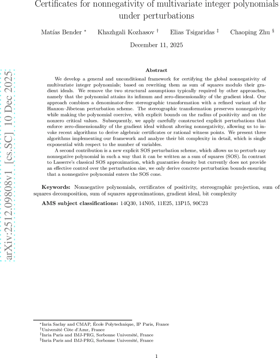 섭동을 통한 다변수 정수 다항식의 비음성 검증