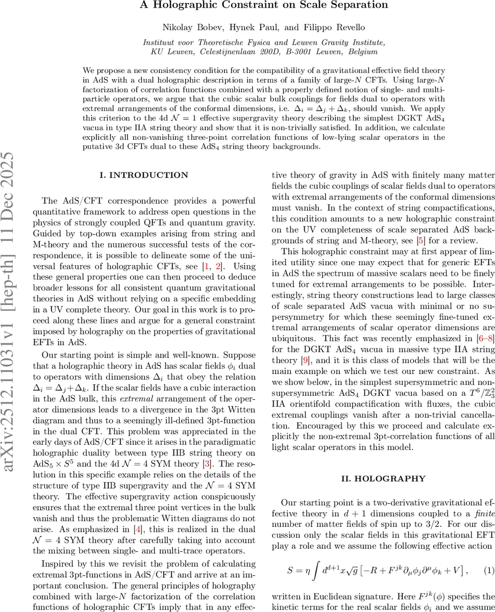 홀로그래피 원리로 밝혀낸 중력 이론의 구조적 제약