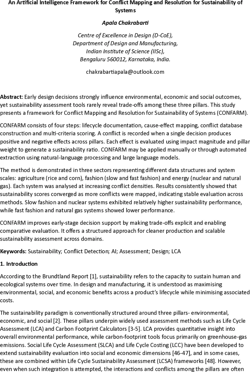 지속가능성 갈등 해결을 위한 AI 프레임워크: CONFARM