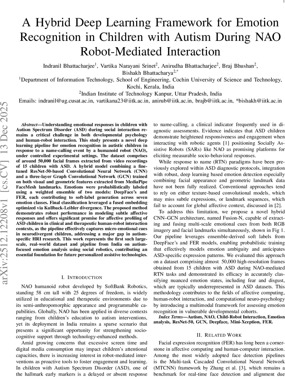 자폐 아동의 감정 인식을 위한 하이브리드 딥러닝 기술