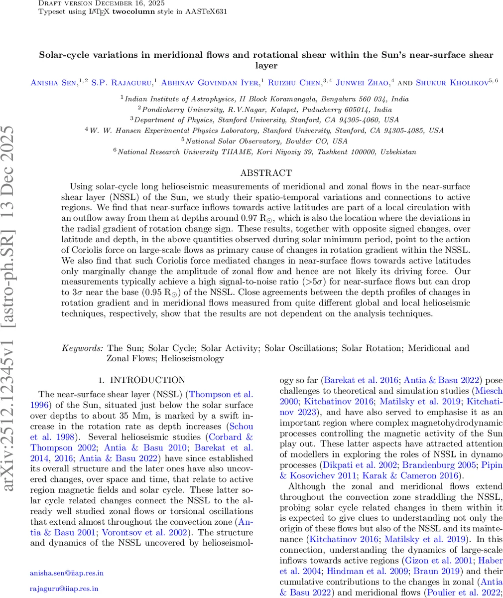 태양 표면을 훑는 흐름의 비밀: 태양 주기가 회전과 순환에 미치는 영향