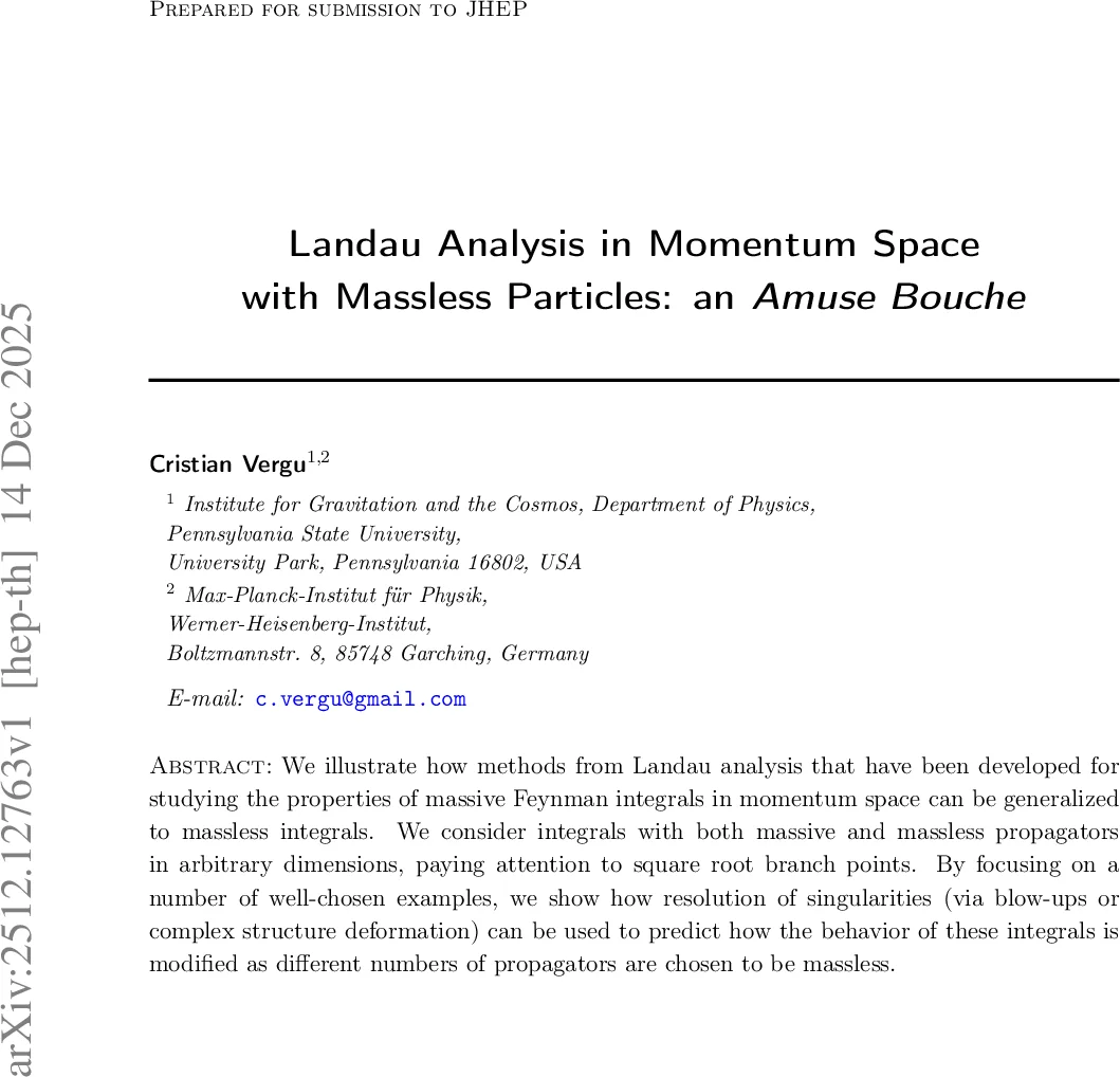 질량 없는 입자를 위한 랜드얼 분석 새로운 시각