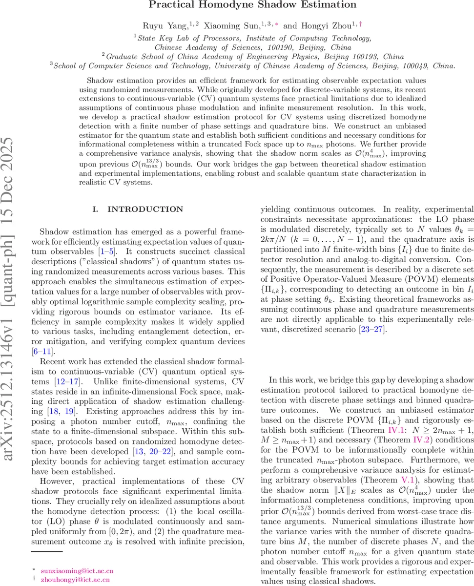 실용적인 호모다인 섀도우 추정법