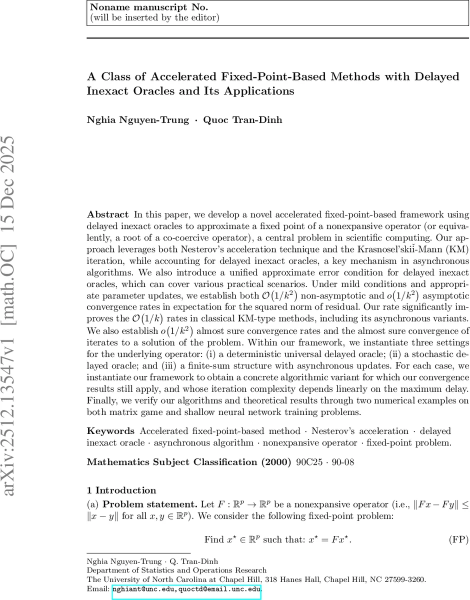 지연된 부정확한 오라클을 활용한 가속 고정점 방법론과 응용