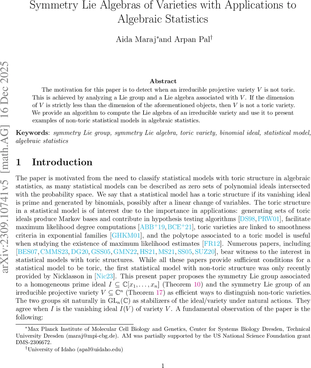 대칭 리 대수로 보는 비토릭 통계 모델 탐구