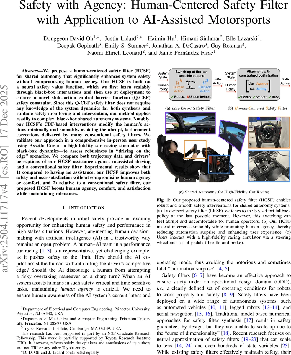 인간 중심 안전 필터로 레이싱 AI와 협업