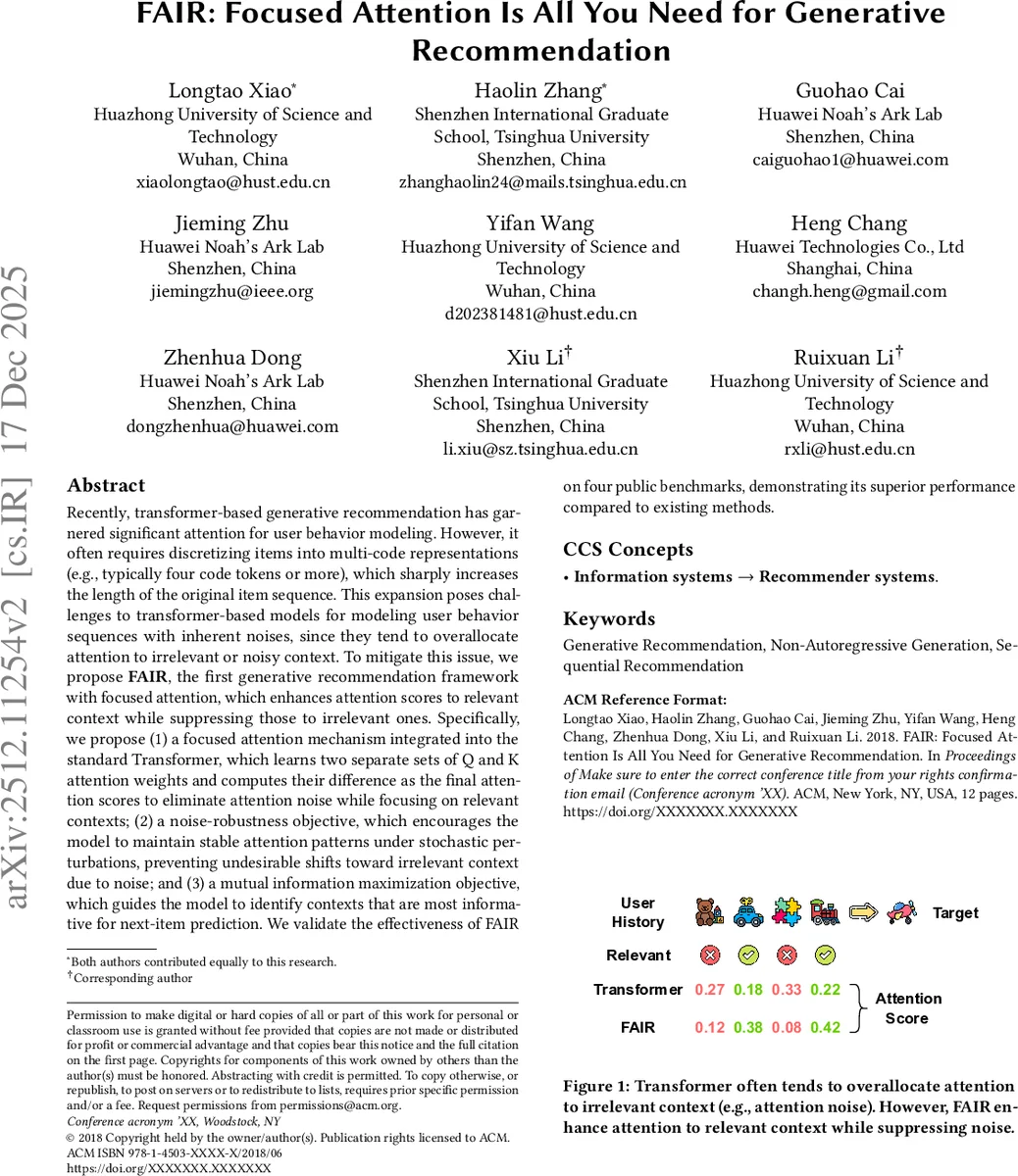 집중된 주의가 모든 것을 바꾸는 생성형 추천 FAIR