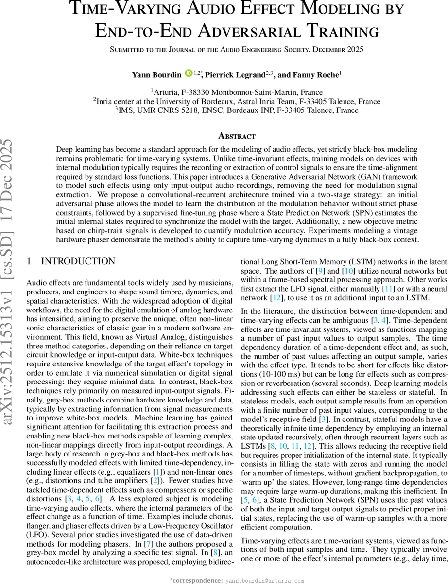엔드투엔드 GAN으로 시간변조 오디오 이펙트 모델링