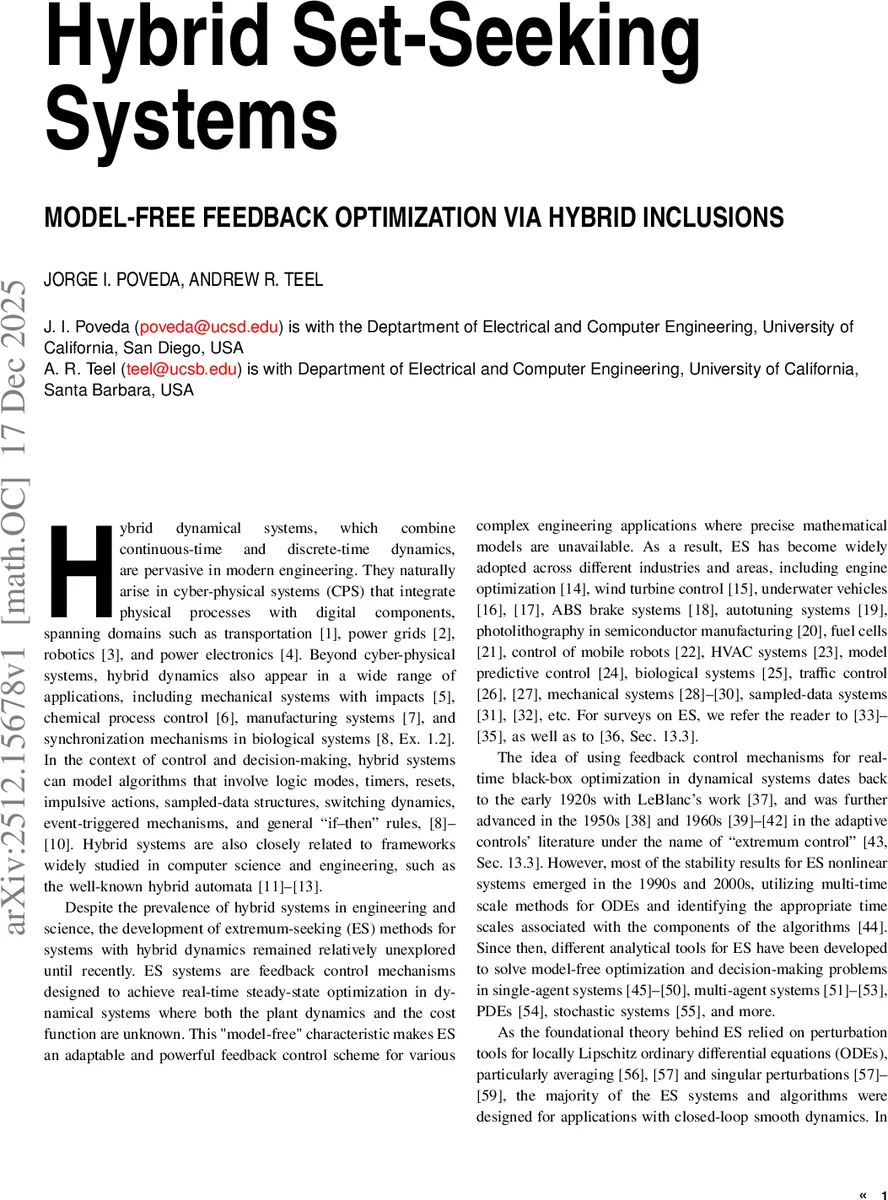 하이브리드 집합 탐색 시스템 모델프리 피드백 최적화와 하이브리드 포함 이론