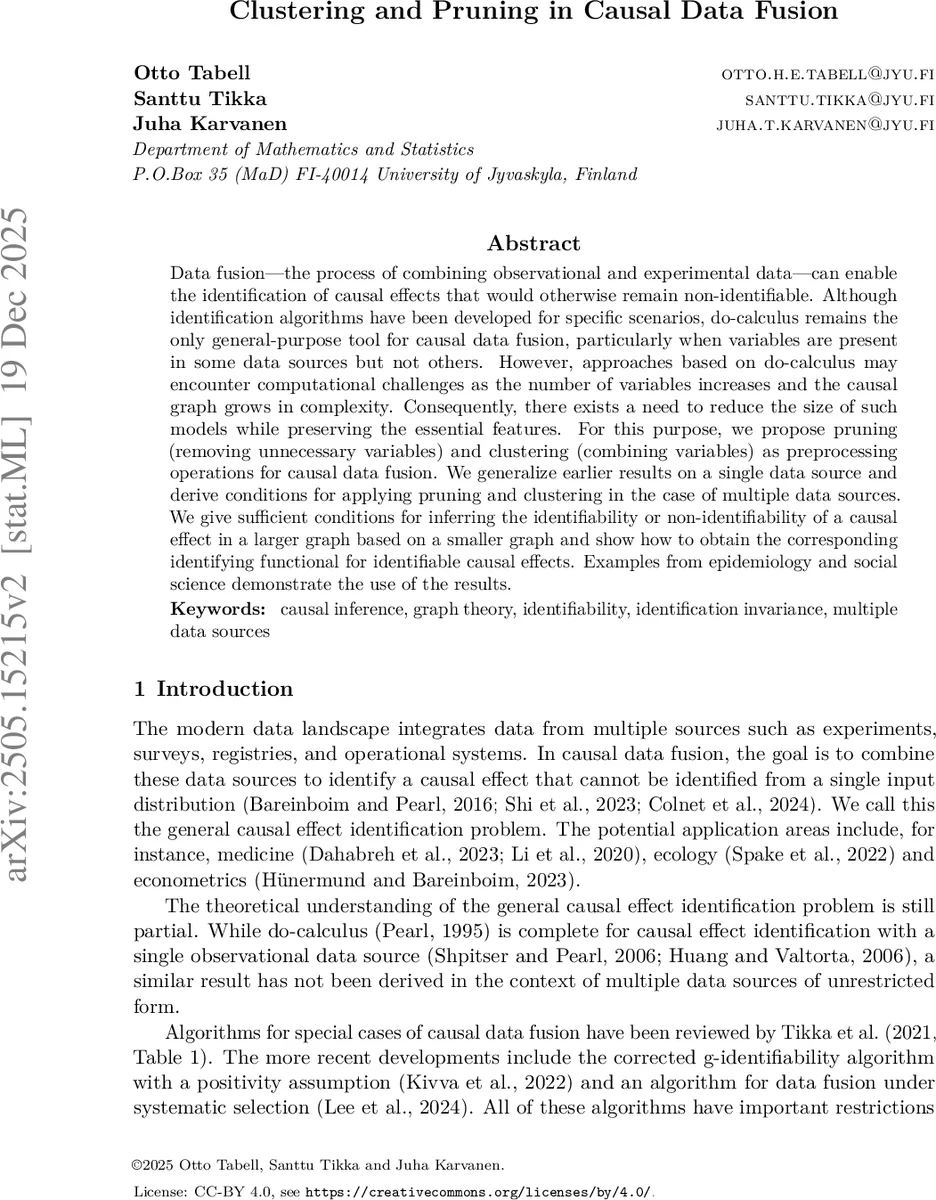 인과 데이터 융합을 위한 클러스터링·프루닝 기법
