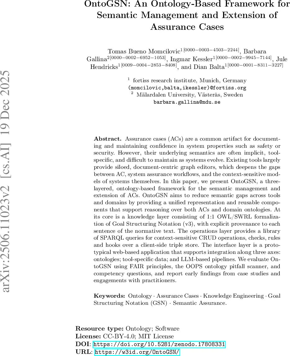 온토GSN: 의미 기반 보증 사례 관리와 확장을 위한 온톨로지 프레임워크