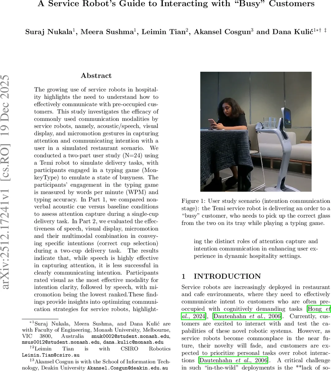 바쁜 고객을 위한 서비스 로봇 커뮤니케이션 가이드