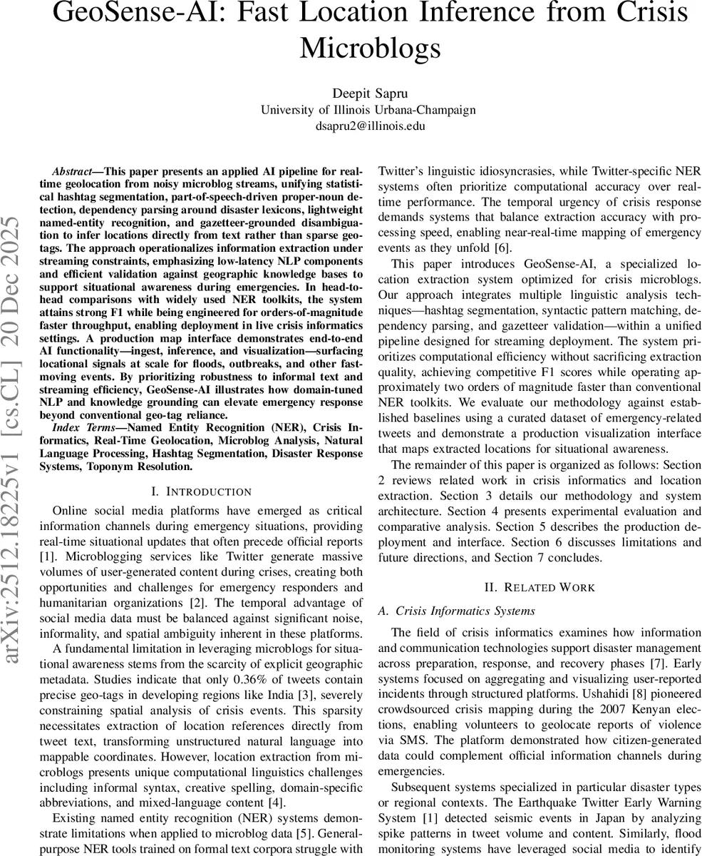 위기 마이크로블로그 실시간 위치 추론