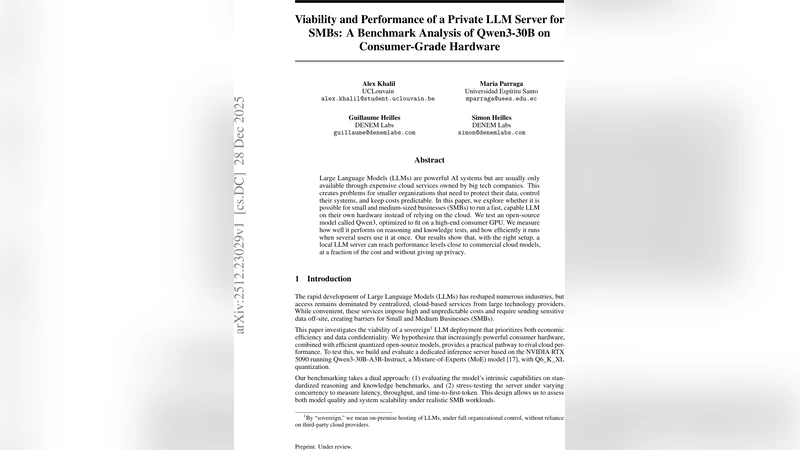 SMB를 위한 프라이빗 LLM 서버: Qwen3‑30B를 소비자급 GPU에 올려본 실증 분석