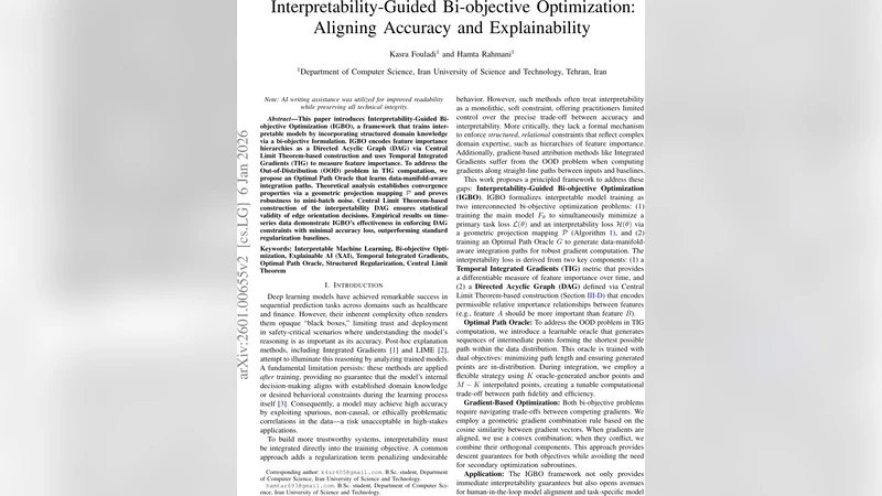 해석 가능성 기반 이중 목표 최적화 정확도와 설명 가능성의 균형