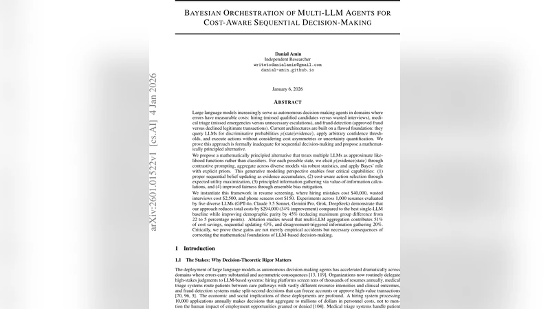 다중 LLM 에이전트의 베이지안 비용 인식 순차 의사결정