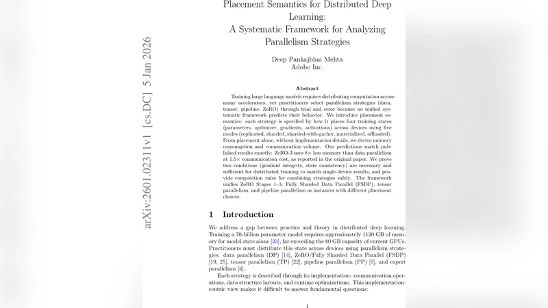 분산 딥러닝을 위한 배치 위치 의미론 병렬 전략 통합 분석 프레임워크