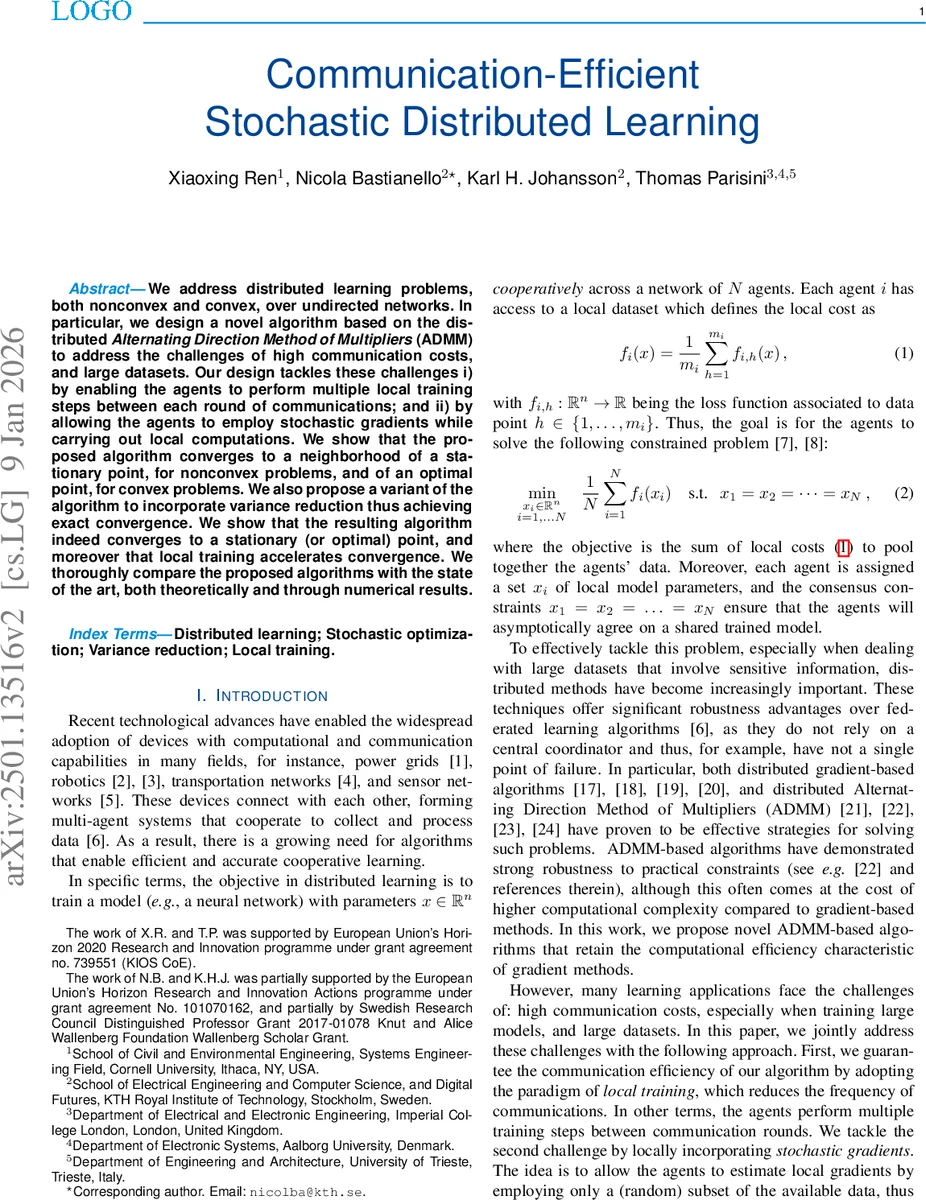 통신 효율을 높인 확률적 분산 학습 알고리즘