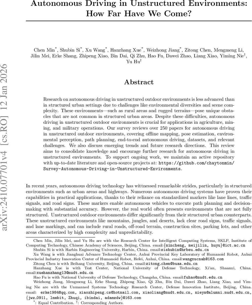 비구조 환경 자율주행 현황과 과제