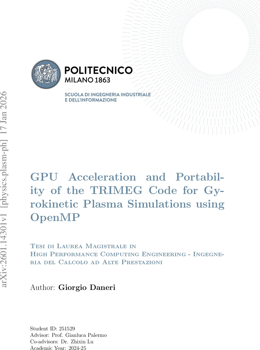 GPU 가속과 이식성을 갖춘 TRIMEG 코드