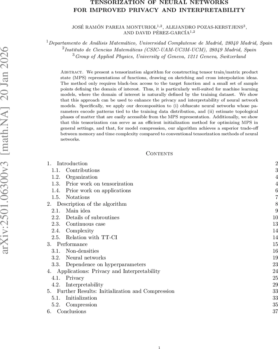 신경망 텐서화로 프라이버시와 해석성 강화