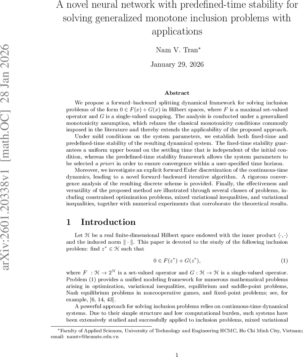 사전 정의 시간 안정성을 갖는 신경망으로 일반화 단조 포함 문제 해결