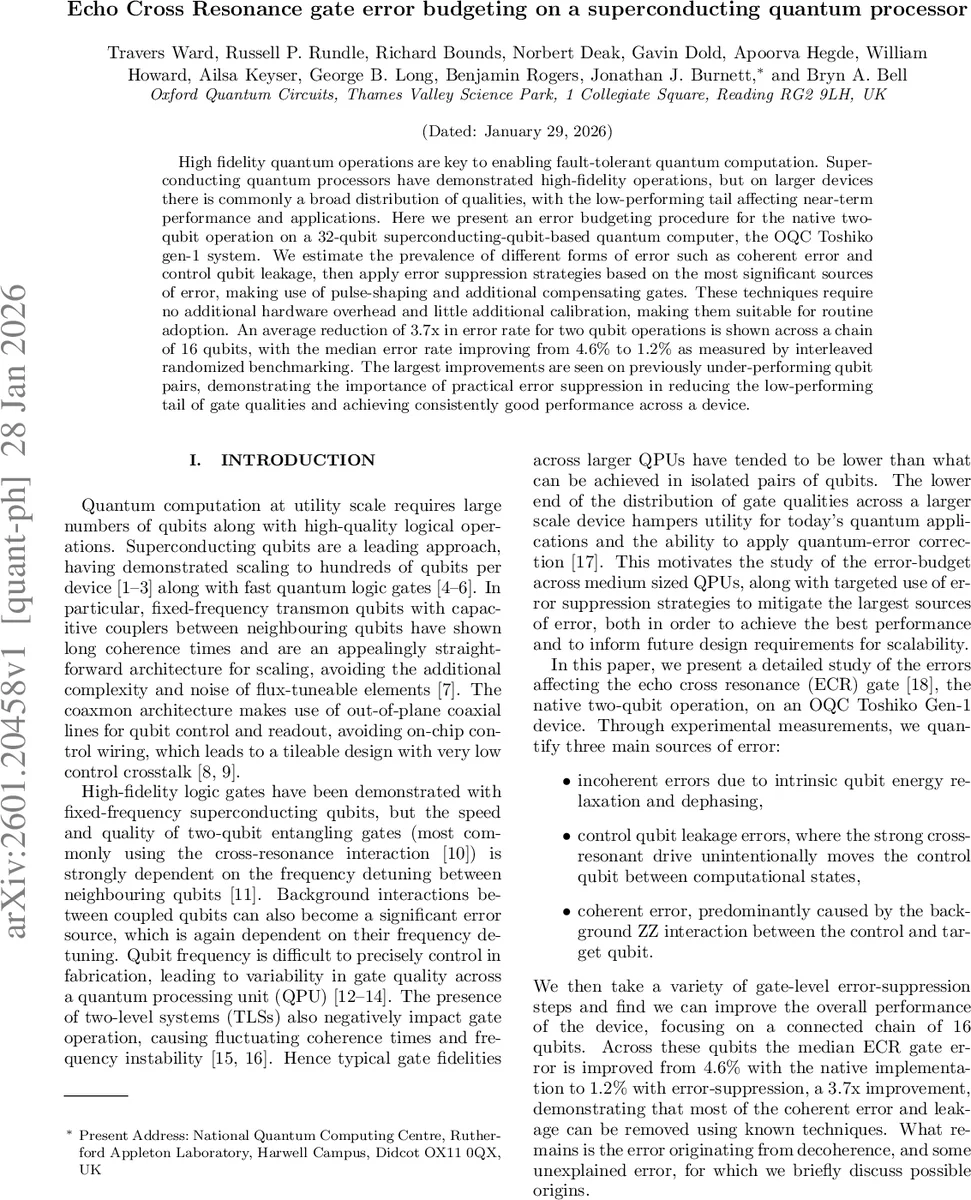 초음파 교차공명 게이트 오류 예산과 실용적 억제 전략