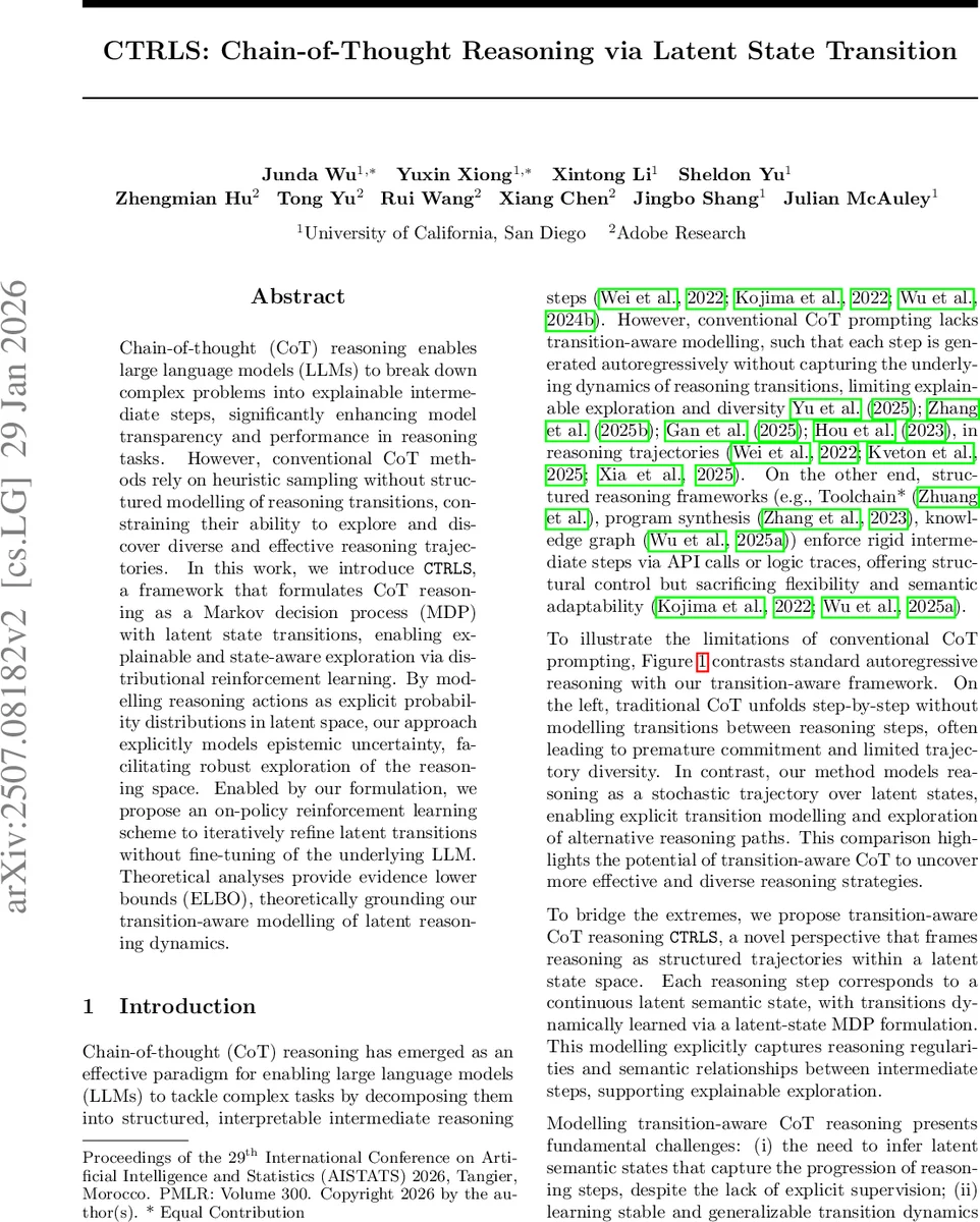잠재 상태 전이 기반 체인오브쓰리 추론 프레임워크