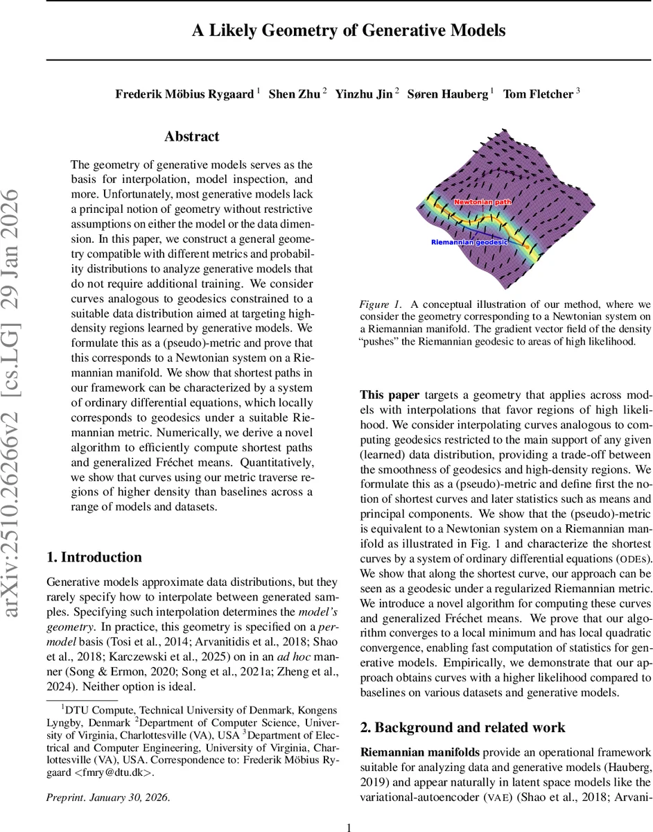 생성 모델을 위한 가능성 기반 기하학