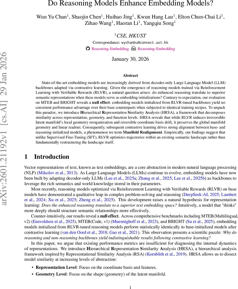 추론 모델이 임베딩 품질을 향상시킬까