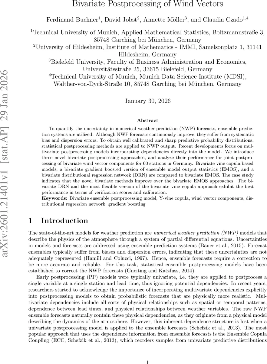 바람벡터 이변량 사후처리 최신 접근법 비교 연구