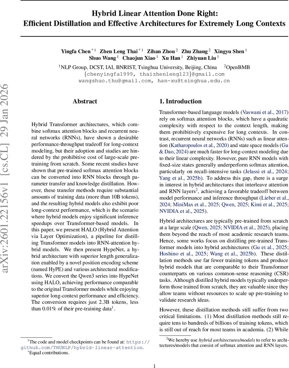 하이브리드 선형 어텐션 혁신: HALO와 HypeNet으로 초장문 효율 극대화