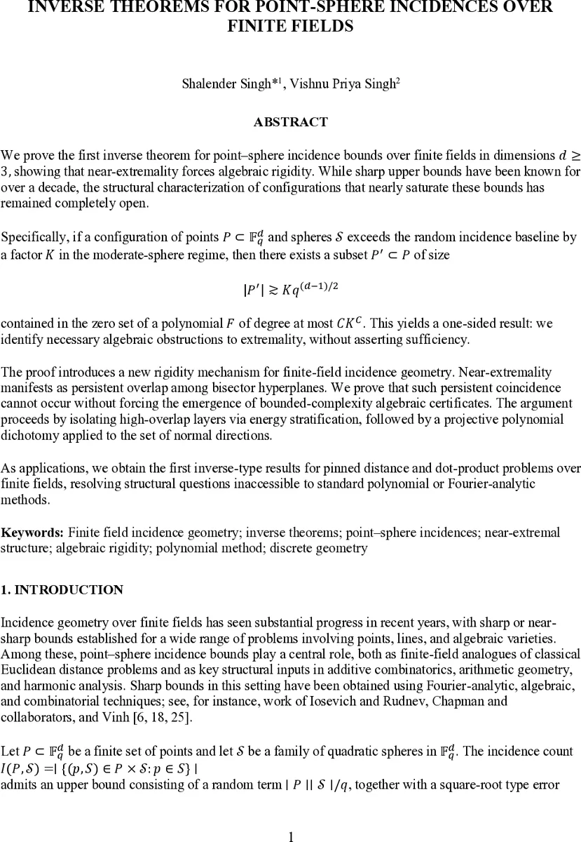 점 구 인시던스 역정리: 유한체에서의 대수적 강직성