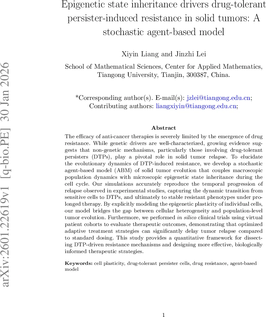 에피제네틱 상태 상속이 약물내성 퍼시스터를 통해 고형암 저항을 유도하는 메커니즘