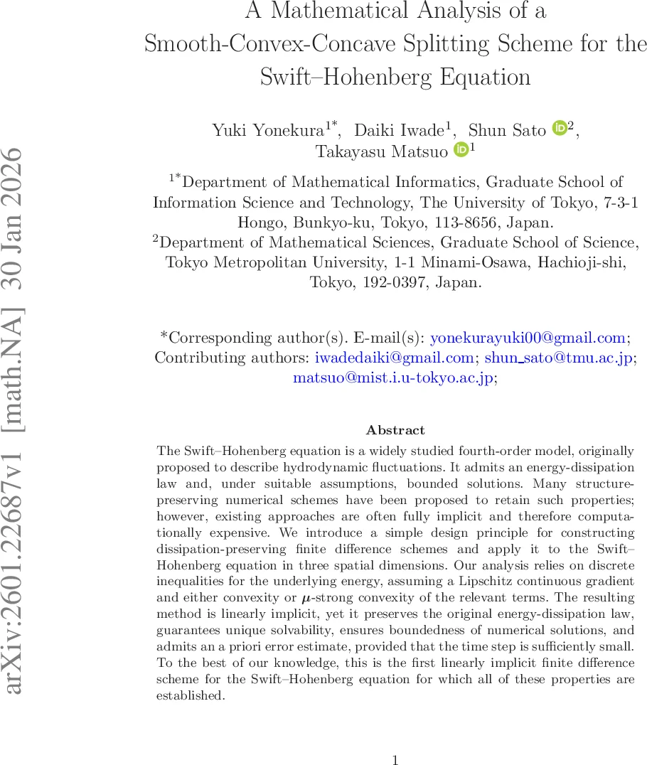 스위프트‑호엔버그 방정식의 선형 암시적 스플리팅 스킴