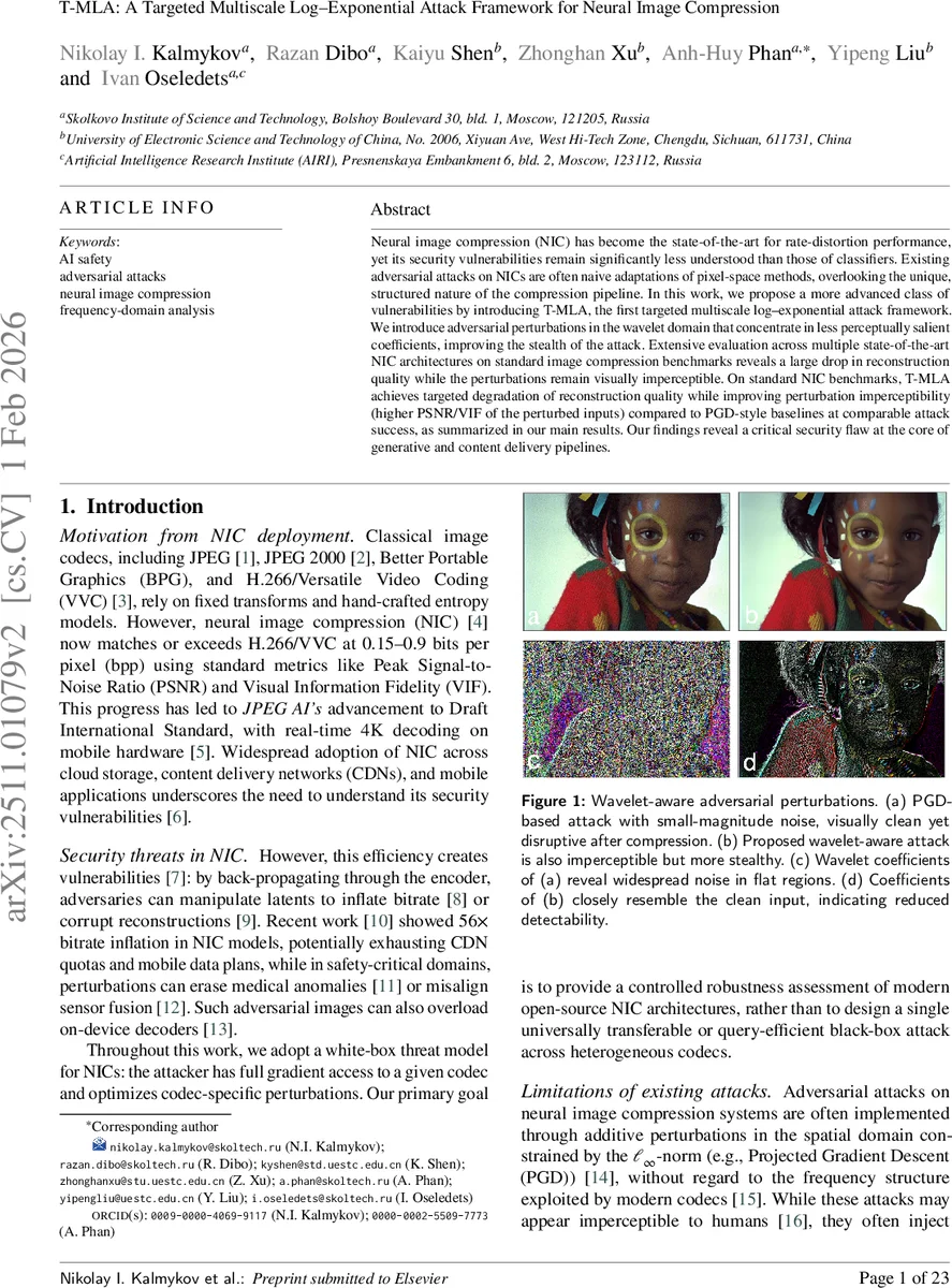 신경망 이미지 압축을 위한 목표 기반 다중스케일 로그‑지수 공격 프레임워크
