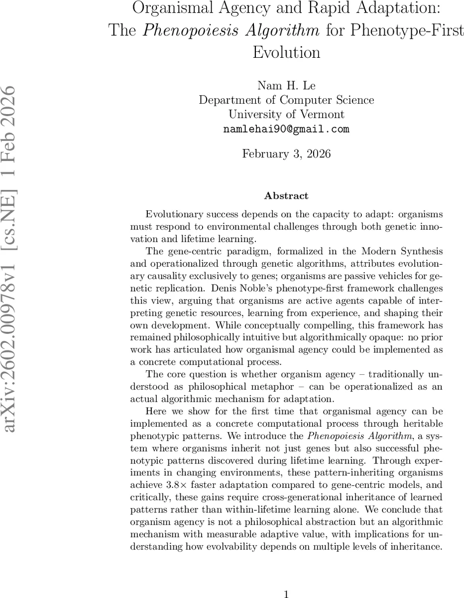 현상우선 진화와 페노포이시스 알고리즘 유기체 주도 적응의 새로운 메커니즘