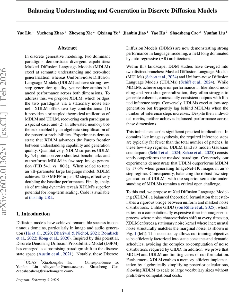 이해와 생성의 균형을 잡는 혼합 디스크리트 디퓨전 모델