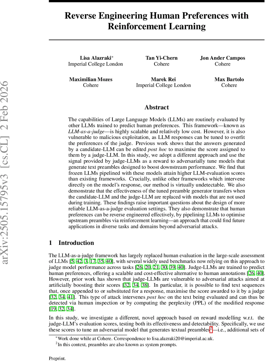 프리앰블을 이용한 인간 선호 역공학