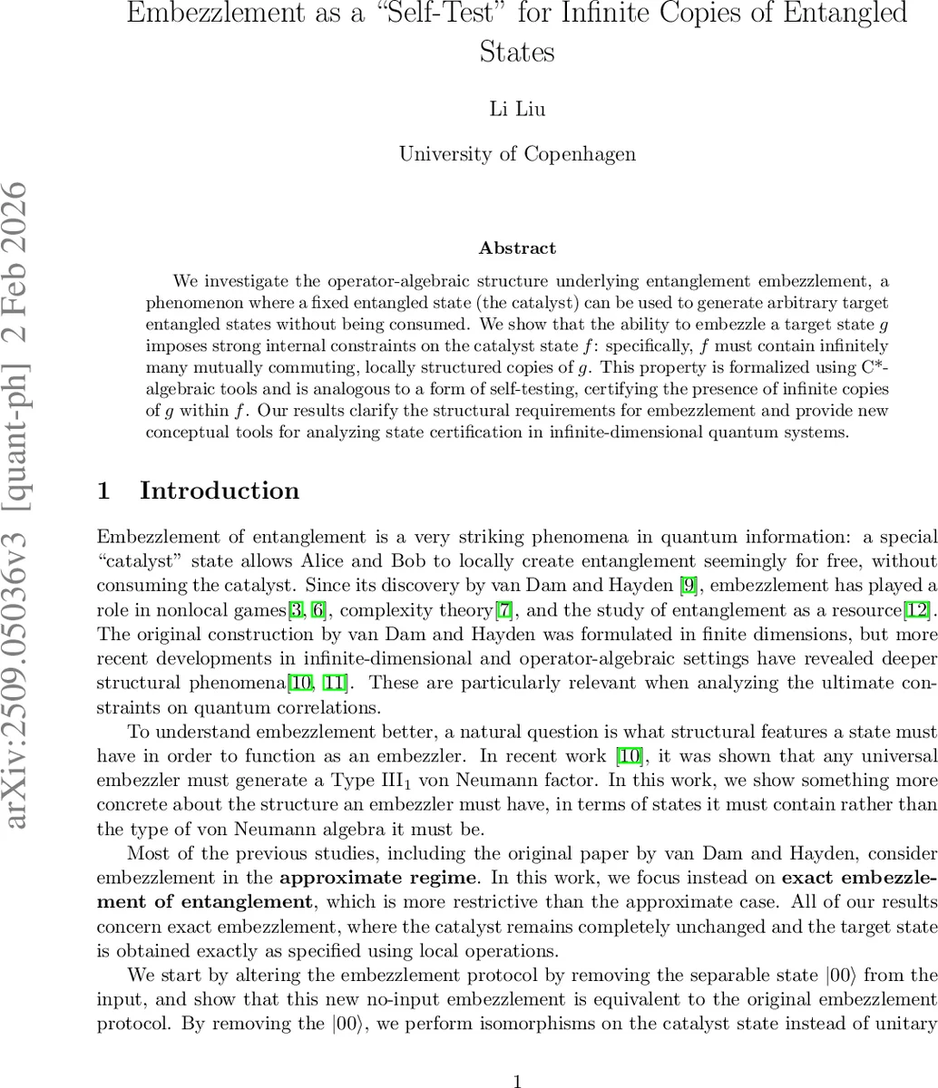 무한 복제 엔탱글먼트의 셀프‑테스트와 억셈블리 구조