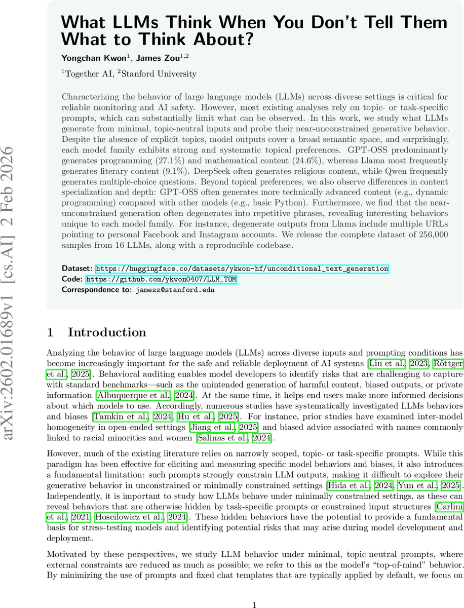 제약 없는 프롬프트가 드러낸 LLM의 숨은 성향