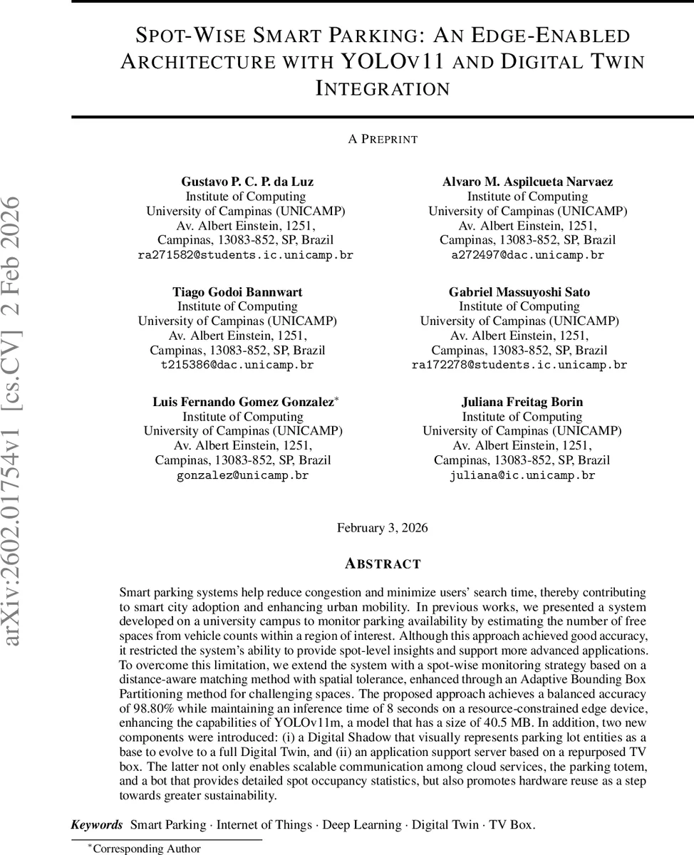 스마트 주차장 현장 인식과 디지털 트윈 통합을 위한 엣지 기반 YOLOv11 솔루션