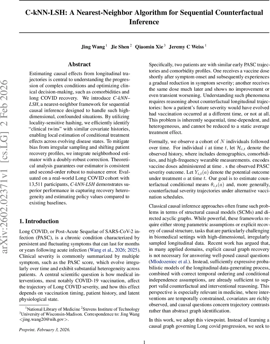 CkNNLSH 순차적 반사실 추론을 위한 근접 이웃 알고리즘