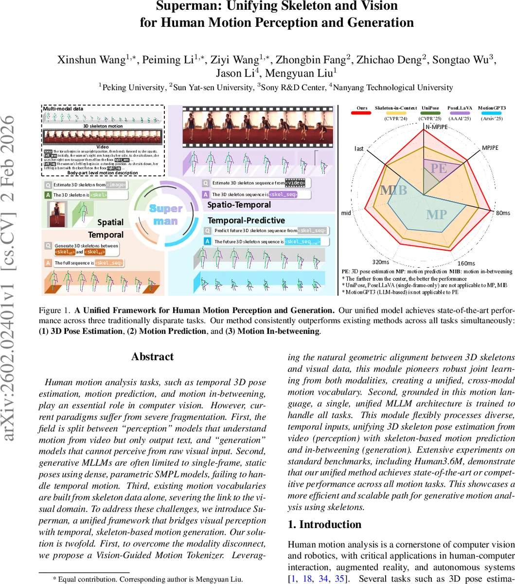 시각·골격 통합 인간 동작 인식·생성을 위한 슈퍼맨 프레임워크