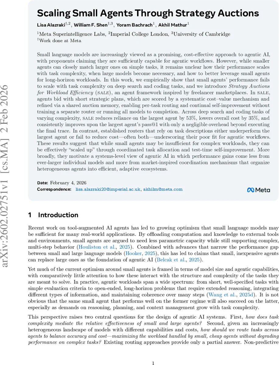전략 경매로 작은 에이전트를 크게 확장한다