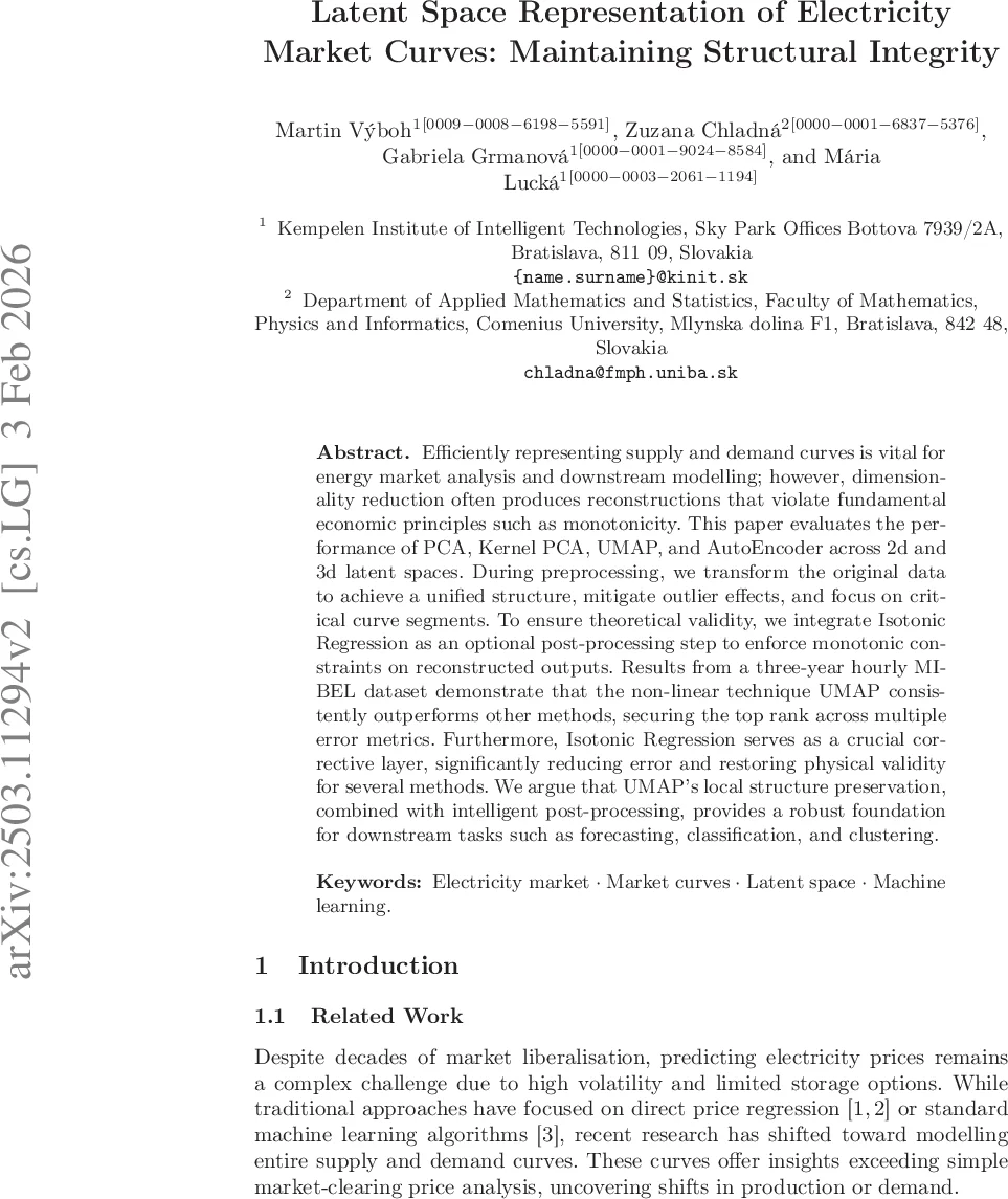전력시장 곡선 잠재공간 표현: 구조 보전과 차원축소 최적화