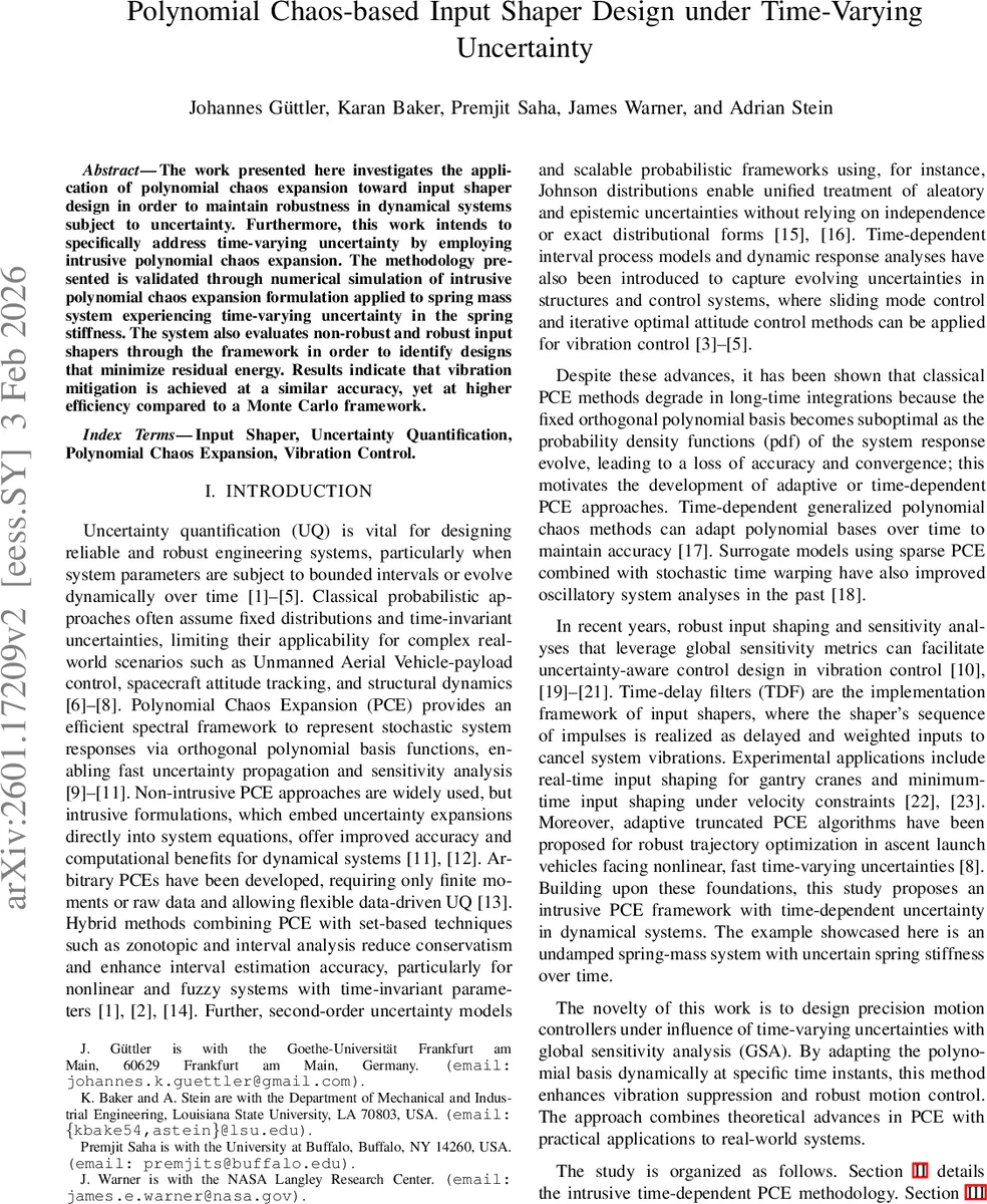 시간변동 불확실성을 고려한 다항혼돈 기반 입력 성형 설계