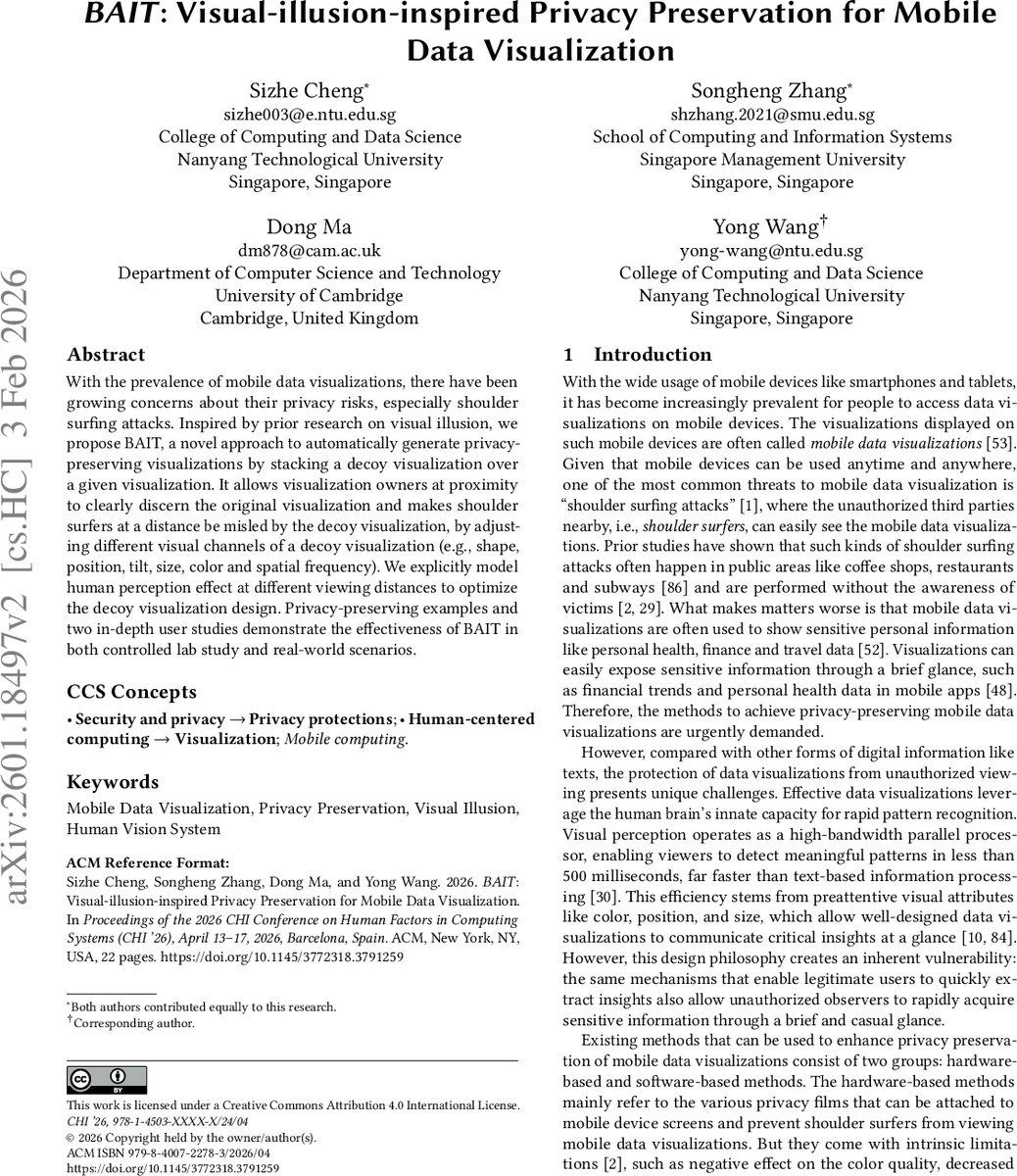 시선 속임수 기반 모바일 시각화 프라이버시 보호 시스템 BAIT